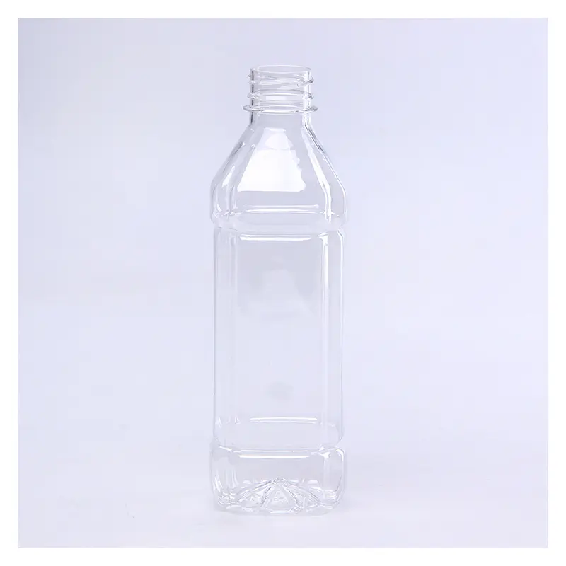 500ml transparent square PET Mineral water bottles disposable plastic beverage bottle Juice drink bottle