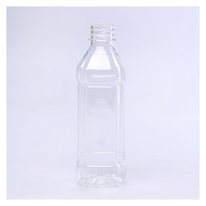 500ml transparent square PET Mineral water bottles disposable plastic beverage bottle Juice drink bottle