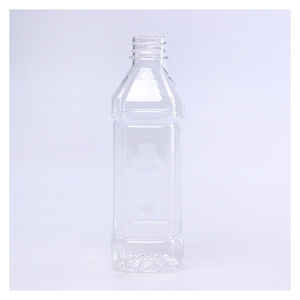 500ml transparent square PET Mineral water bottles disposable plastic beverage bottle Juice drink bottle