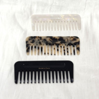 Peignes plats en acétate minimalistes et tendance CHUJIAN, peigne à cheveux haut de gamme effet écaille de tortue, brosse démêlante quotidienne de luxe avec logo en feuille d'or