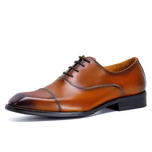Chaussures habillées en cuir véritable faites à la main pour hommes - Oxfords anti-rayures, doublure respirante pour un confort tout au long de la journée - Product Image 6