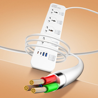 LDNIO SC4408C 4 prises 4 multiprises USB universelles de bureau Prise d'extension universelle