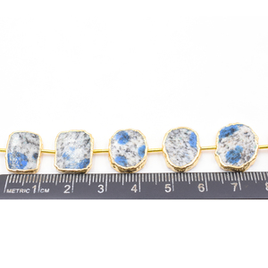Cadena de Cuentas de Jaspe K2 de Forma Irregular, 15–17 mm, Piedra Preciosa Natural con Orificio Central, 11 Piezas para la Fabricación de Joyas - Product Image 3