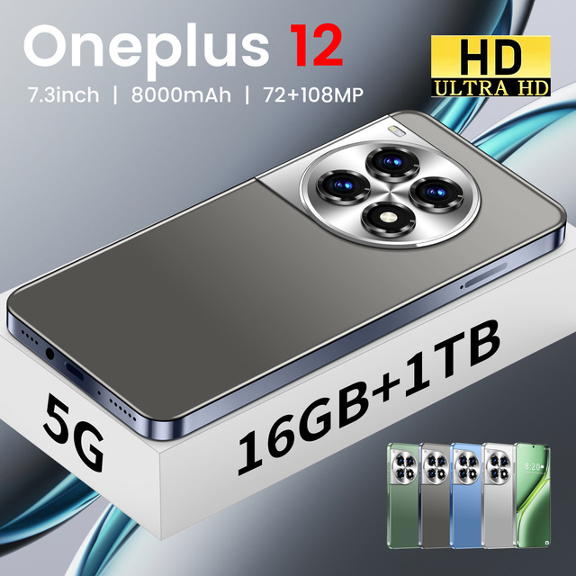 For OEM 2026 New Product OnePlus 12 5G Smartphone 16GB+1TB 7.3-inch HD CDMA/LTE Mobile Phones