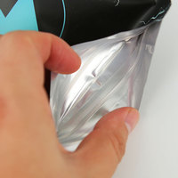 Sachets d'échantillons de capsules de vitamines personnalisées, sachets refermables à fermeture éclair, scellés sur 3 côtés, noirs mats, emballages souples à fond plat