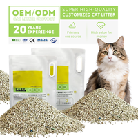 OEM 5KG Aroma Sesuai Pesanan Penggumpalan Cepat Daya Serap Tinggi Rendah Debu Pengontrol Bau Pasir Kucing Bentonit