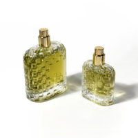 Nouvelle conception de flacon d'huile essentielle en verre transparent, 30 ml, 100 ml, vaporisateur, atomiseur, flacon de parfum en verre gaufré, emballage en verre