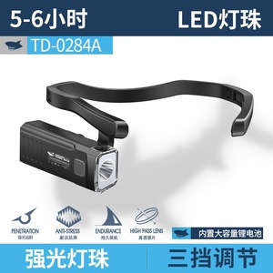 ไฟฉายคาดหูรูปฉลามยิ้มแบบชาร์จไฟได้ LED 100-200 ม. สำหรับวิ่งกลางคืน ตกปลา - Product Image 5