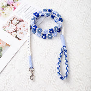 फीता सजावट के साथ उच्च गुणवत्ता वाले चमड़े के पालतू कॉलर, कारखाने के पट्टा से सस्ती कीमत कुत्ते पट्टा - Product Image 2