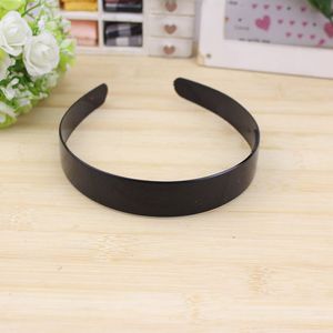 Diadema de resina plástica negra de 2,5 cm de ancho, pulida, unisex, para uso diario - Product Image 2