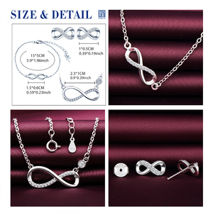 925シルバー イヤリング ブレスレット ネックレスセット インフィニティシルバー ジュエリーセット - Product Image 3