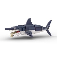 Juego de Bloques de Construcción Educativos ABS 6 en 1 Personalizados, Animales del Mundo Submarino, Juguete DIY con 50 Piezas para Edades de 5 a 13 Años