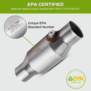 <span class=keywords><strong>2</strong></span>.5インチ 入口/出口 ユニバーサル 触媒コンバーター 高流量 フロント ステンレス鋼製 排気パイプ コンバーター O2ポート付き - Product Image 5