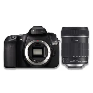 Apariencia de alta calidad, cámara 60D HD original de segunda mano con lente 18-135 iS, kit de cámara SLR digital.
