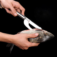 Couteau multifonctionnel en acier inoxydable pour écailler le poisson, éviscérer la volaille et tuer les anguilles, outil pour le ventre de poisson