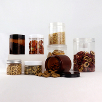 Bocaux en plastique transparent, emballage polyvalent, bocaux de stockage des aliments pour animaux domestiques, avec capuchon en aluminium, 1 oz, 2 oz, 4 oz, 8 oz, 30 pièces