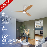 Ventilateur de plafond intelligent 1stshine avec lumière LED, compatible Wi-Fi, commande vocale, pales en ABS, télécommande personnalisable, OEM/ODM