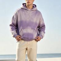 Hoodie oversize délavé à l'acide, coupe épaule tombante, article tendance, hoodies délavés à la pierre