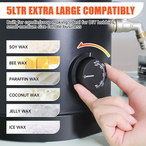 Dontalen 6L Máquina Eléctrica para Hacer Velas y Derretir <span class=keywords><strong>Cera</strong></span> <span class=keywords><strong>de</strong></span> Soja para Uso Doméstico, para Fabricación Artesanal <span class=keywords><strong>de</strong></span> Velas - Product Image 2