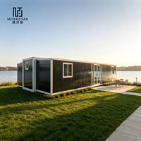 Maison conteneur préfabriquée à double aile de 20, 30 et 40 pieds, pliable et extensible, pour camping, hôtel et situations d'urgence