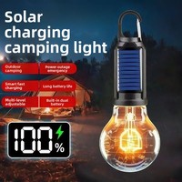 Lámpara Solar de Tungsteno, Luz de Camping Recargable, Luz LED Retro para Tienda de Campaña, Bombilla de Emergencia Impermeable para Exteriores y Hogar