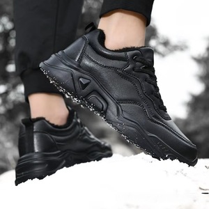 Zixi New Men's Casual Fashion Sports High-<b>Heeled</b> Leather Shoes, <b>Black</b>, Stylish and Durable Sports Shoes - Product Image 3