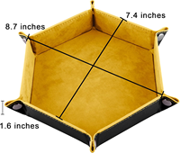 Plateau à dés pliable en cuir PU hexagonal, écologique, durable, pour accessoires de DND