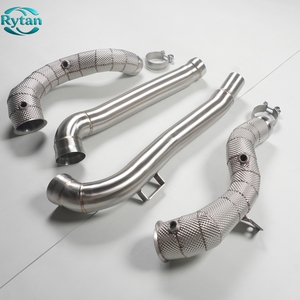 Système de tuyaux de descente Rytan brossés soudés TIG pour Mercedes Benz 2015-2017 <span class=keywords><strong>AMG</strong></span> M178 C190 <span class=keywords><strong>GT</strong></span> GTS GTC GTR 4.0T avec protection thermique - Product Image 6