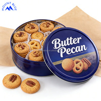 Biscuits à la fraise en boîte métallique bleue, emballage alimentaire pour biscuits délicieux, galletas, snacks, vente chaude