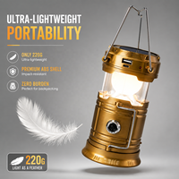 Lanterne solaire portable pour le camping, lampe de tente LED pliable, équipement de survie d'urgence, lampe rétractable légère pour la randonnée