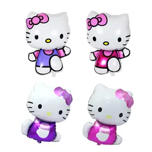 In Stock KT Kitty Dressed in Pink Wedding Birthday Decoration Items Huge Helium Foil Cartoon Flying Balloon Globos Balloons Toy