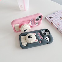 Coque de téléphone mignonne et populaire BAILI pour Redmi 15C Xiaomi Note 14, motif chien de dessin animé, support 3D en silicone, étui de protection pour mobile
