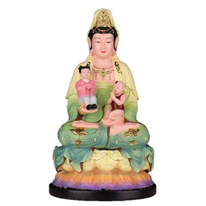 Statue de <span class=keywords><strong>Bouddha</strong></span> Guanyin Bodhisattva sculptée à la main sur un siège de lotus pour la paix et la sécurité des enfants, ornement de la montagne Putuo et des mers du Sud - Product Image 5