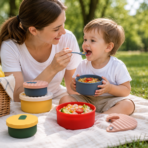 OEM ODM Food Grade Silicone Lunch <b>Box</b> Leakproof Reusable Bento Food <b>Storage</b> Container with Lid BPA Free - Product Image 1