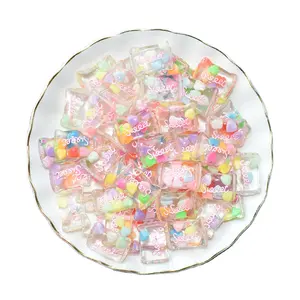 新款微型树脂食品透明七彩珠糖果diy手机壳儿童发饰工艺装饰玩具