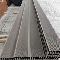 Planches de terrasse en composite bois-plastique double face, étanches, décor bois, pour usage en parc, écologiques, renforcées, à emboîtement creux
