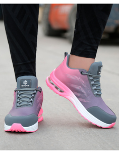 Nouvelles chaussures de sécurité pour femmes, roses, légères, à embout d'acier, anti-écrasement, anti-perforation, imperméables, antidérapantes, pour la construction, l'usine, le travail - Product Image 4