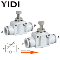 Vanne de régulation de débit pneumatique réglable YIDI SA pour tuyau d'air, raccord rapide 4mm 6mm 8mm 10mm 12mm