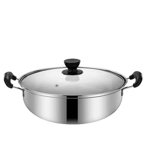 <span class=keywords><strong>Olla</strong></span> de Cocina Antiadherente de Acero Inoxidable, <span class=keywords><strong>Olla</strong></span> de Regalo con Doble Asa de Acero Inoxidable No Magnético para Sopa - Product Image 1