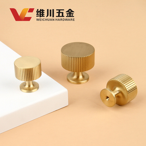 Solid Brass Round Knobs Nordic Light Luxury Cabinet <b>Drawer</b> Handles <b>Single</b> Hole Metal Pulls for <b>Wardrobe</b> - Product Image 2