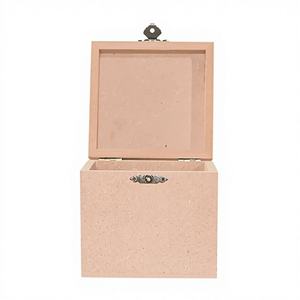 Multi Purpose MDF Wooden <b>Box</b> Stylish Wood Decor For Crafting <b>Storage</b> Display And Organizing <b>Small</b> Items With Natural Finish - Product Image 1