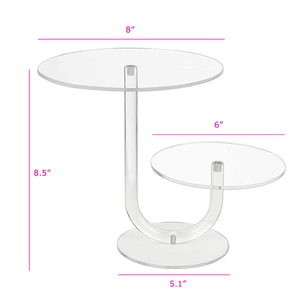 ชั้นวางเค้กอะคริลิคใส 2 ชั้น รูปทรงตัว J สำหรับวางขนมหวานและขนมอบ - Product Image 5
