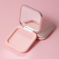 Boîte à poudre magnétique vide personnalisée avec logo, finition brillante, couleur magique, miroir intégré, emballage carré pour blush – Vente en gros