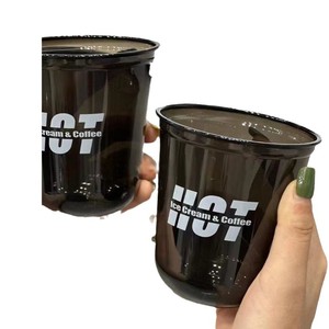 แก้วกาแฟและน้ำแข็งพลาสติก PET รูปตัวยู สีดำ ขนาด 90 คาลิเบอร์ แบบใช้แล้วทิ้ง ความจุ 24 ออนซ์ คุณภาพสูง หนา ทนทาน เหมาะสำหรับชานม - Product Image 5