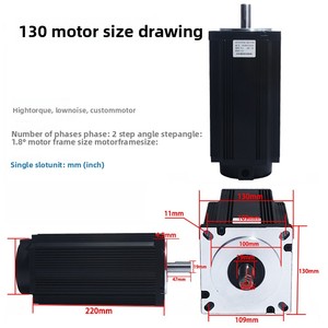 Moteur pas à pas hybride 130, couple 28N, 130BYG350B, pilote triphasé, corps 1,2 degré, 220MM - Product Image 4