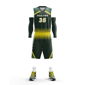 Wholesale Custom Youth Fashion Basketball Uniforms Sublimation Design Black Basketball Jersey Wear