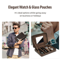 Boîte de montre de luxe en cuir véritable pour hommes CF1165 étui à lunettes de soleil étui de voyage pour couples-rangement de bijoux élégant