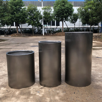 Vente en gros lot de pots de fleurs pour jardin jardinières rondes en acier inoxydable avec support intérieur en métal pour décoration et ornements