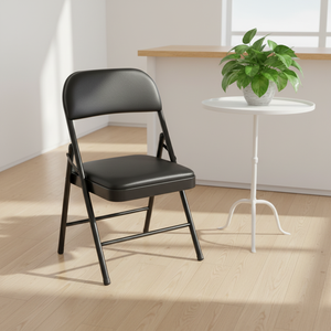 كرسي قابل للطي بإطار فولاذي حديث مع وسائد إسفنجية، محمول ومقاوم للماء، مناسب للاجتماعات والفعاليات واستخدام الحدائق - Product Image 2