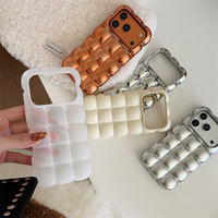 Coque de téléphone pour iPhone 17 Pro, luxe, mignonne, motif de gaufres 3D, texture en treillis, antichoc, housses de téléphone pour iPhone 17 Pro Max